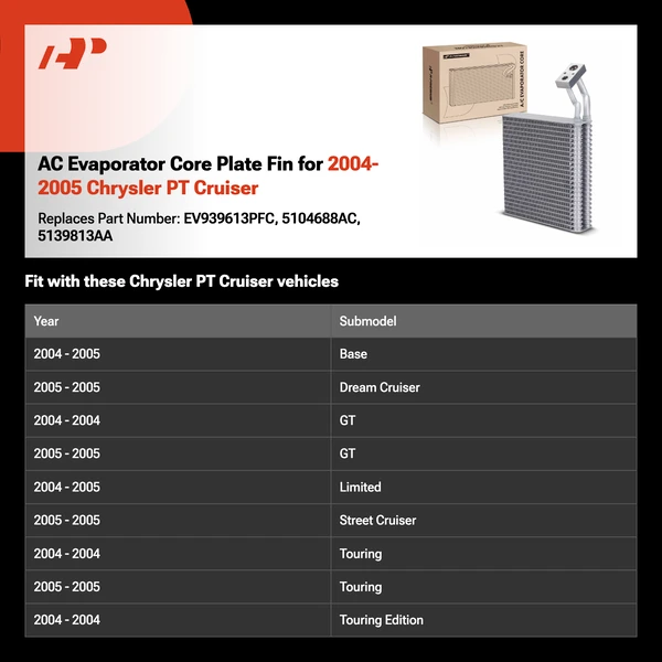 AC Evaporator Core Plate Fin for 2004-2005 Chrysler PT Cruiser