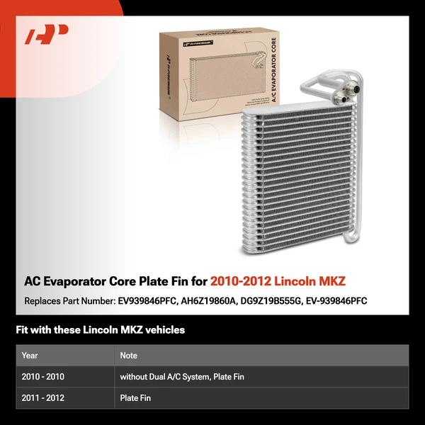 AC Evaporator Core Plate Fin for 2010-2012 Lincoln MKZ