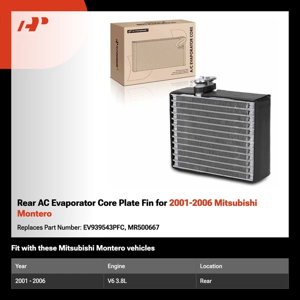 Rear AC Evaporator Core Plate Fin for 2001-2006 Mitsubishi Montero