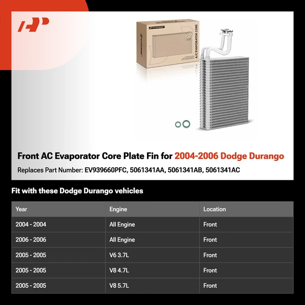 Front AC Evaporator Core Plate Fin for 2004-2006 Dodge Durango