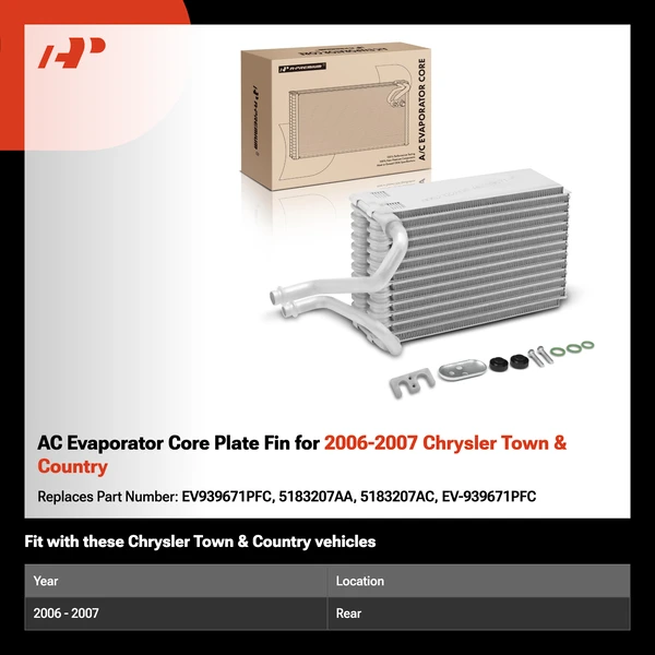 AC Evaporator Core Plate Fin for 2006-2007 Chrysler Town & Country