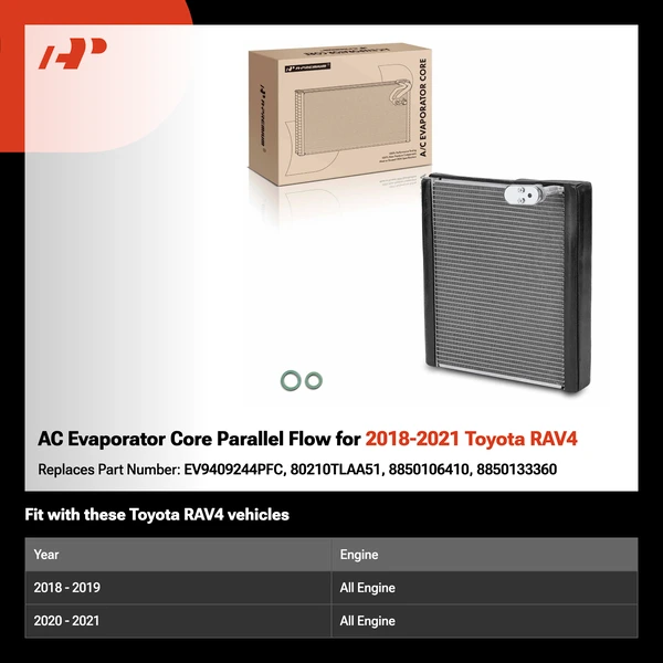 AC Evaporator Core Parallel Flow for 2018-2021 Toyota RAV4