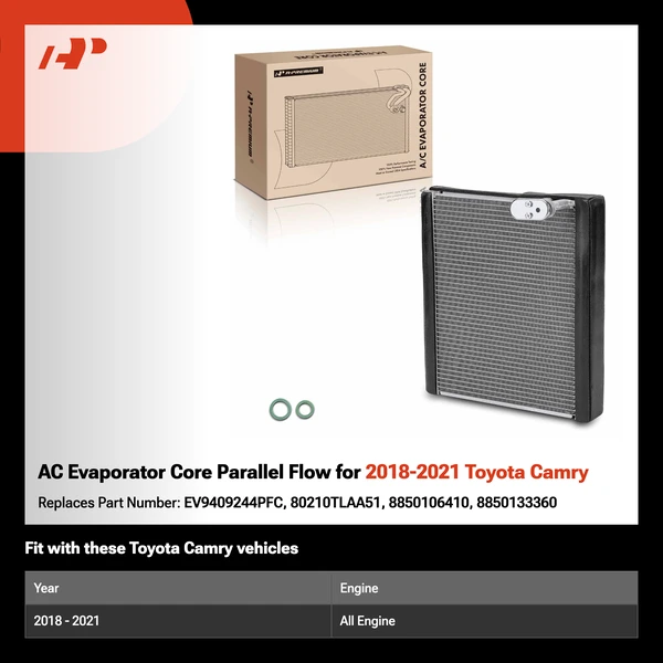 AC Evaporator Core Parallel Flow for 2018-2021 Toyota Camry