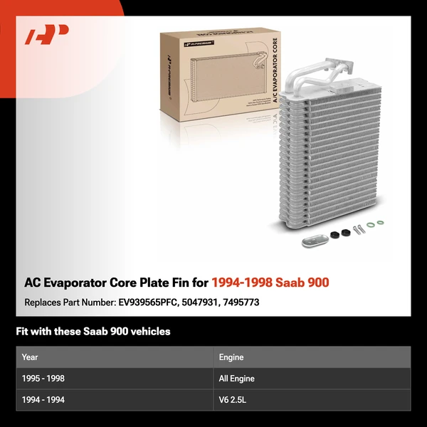 AC Evaporator Core Plate Fin for 1994-1998 Saab 900