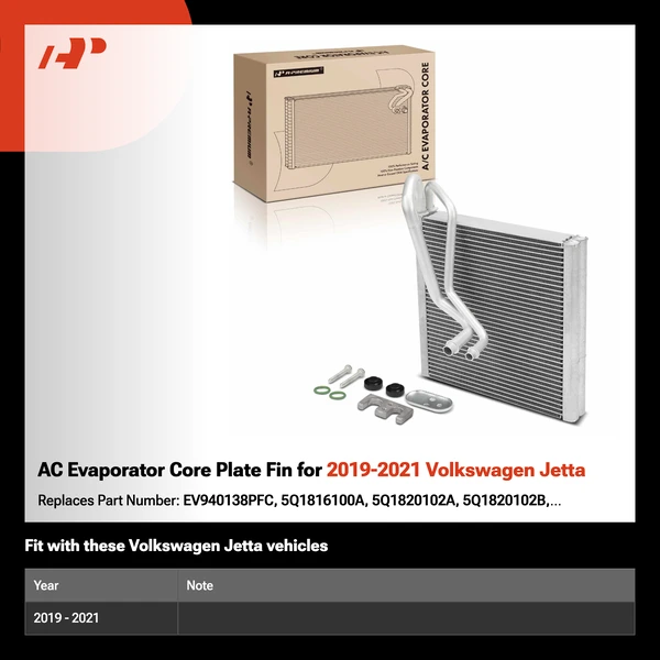 AC Evaporator Core Plate Fin for 2019-2021 Volkswagen Jetta