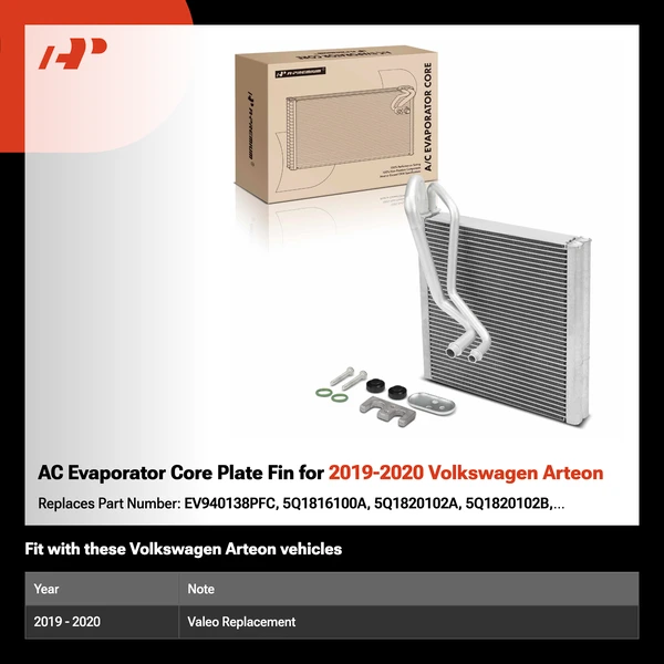 AC Evaporator Core Plate Fin for 2019-2020 Volkswagen Arteon