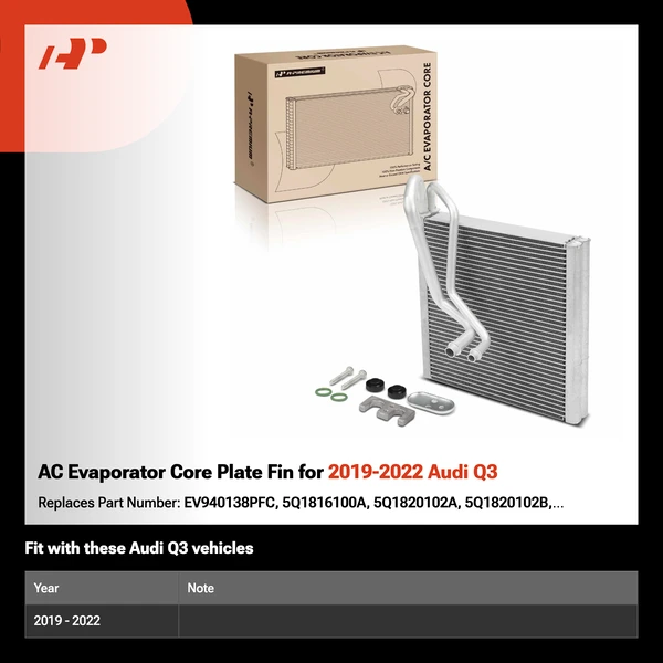 AC Evaporator Core Plate Fin for 2019-2022 Audi Q3
