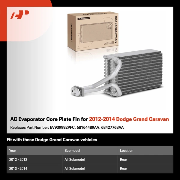 AC Evaporator Core Plate Fin for 2012-2014 Dodge Grand Caravan