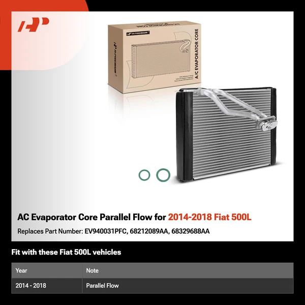 AC Evaporator Core Parallel Flow for 2014-2018 Fiat 500L