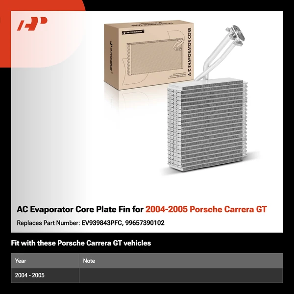 AC Evaporator Core Plate Fin for 2004-2005 Porsche Carrera GT