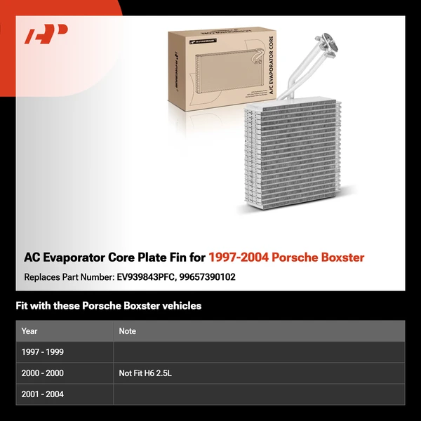 AC Evaporator Core Plate Fin for 1997-2004 Porsche Boxster
