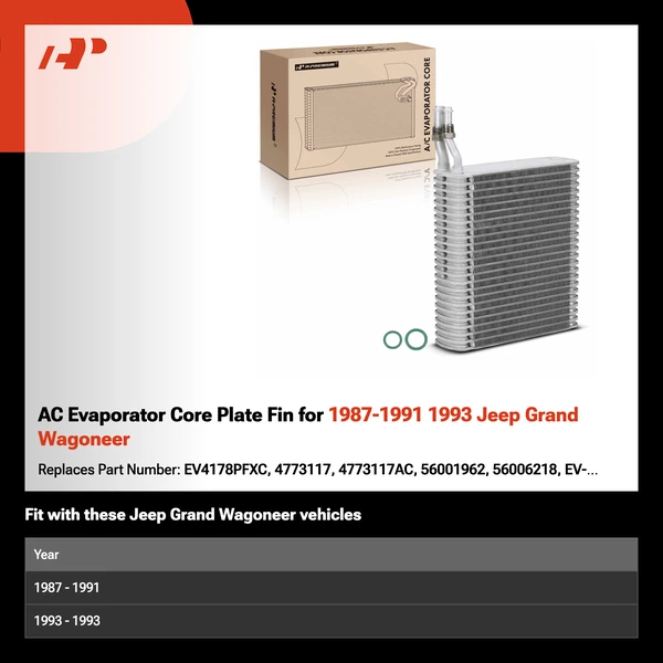 AC Evaporator Core Plate Fin for 1987-1991 1993 Jeep Grand Wagoneer