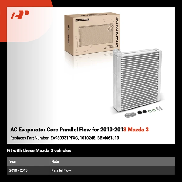 AC Evaporator Core Parallel Flow for 2010-2013 Mazda 3