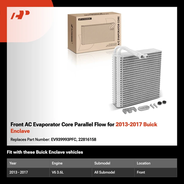 Front AC Evaporator Core Parallel Flow for 2013-2017 Buick Enclave