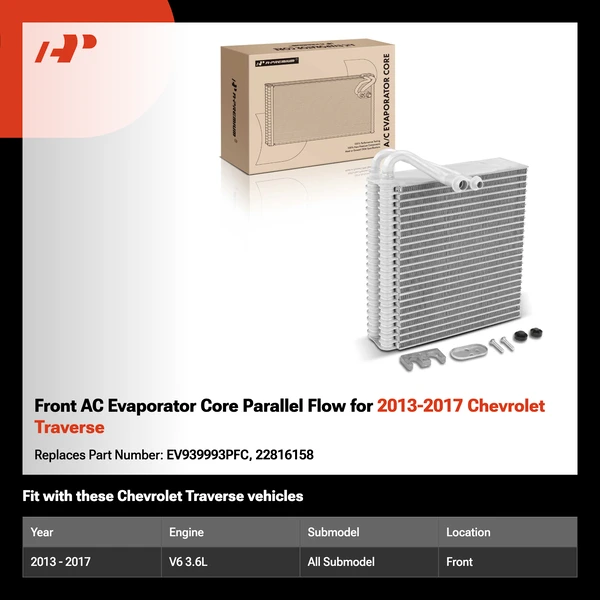Front AC Evaporator Core Parallel Flow for 2013-2017 Chevrolet Traverse