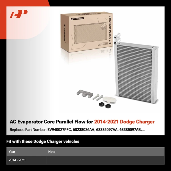 AC Evaporator Core Parallel Flow for 2014-2021 Dodge Charger