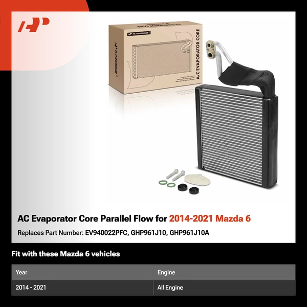 AC Evaporator Core Parallel Flow for 2014-2021 Mazda 6