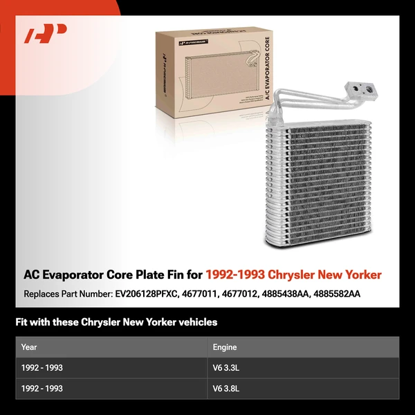 AC Evaporator Core Plate Fin for 1992-1993 Chrysler New Yorker