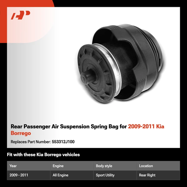 Rear Passenger Air Suspension Spring Bag for 2009-2011 Kia Borrego