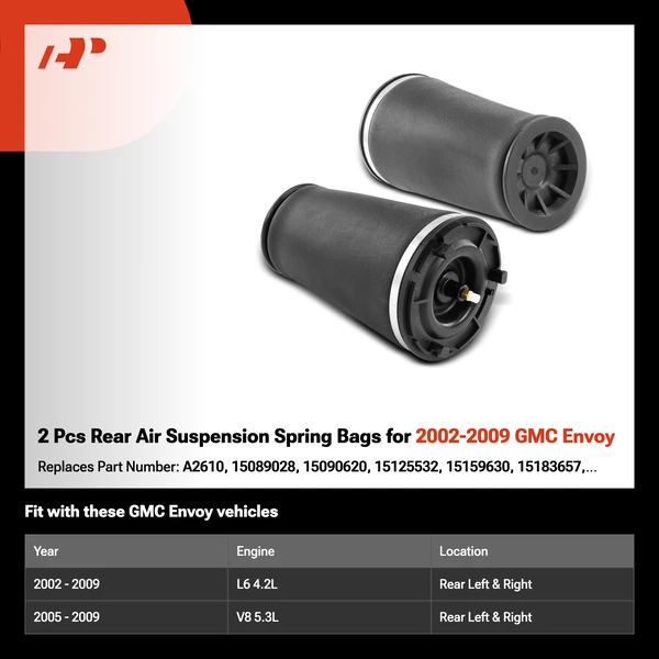 2 Pcs Rear Air Suspension Spring Bags for 2002-2009 GMC Envoy