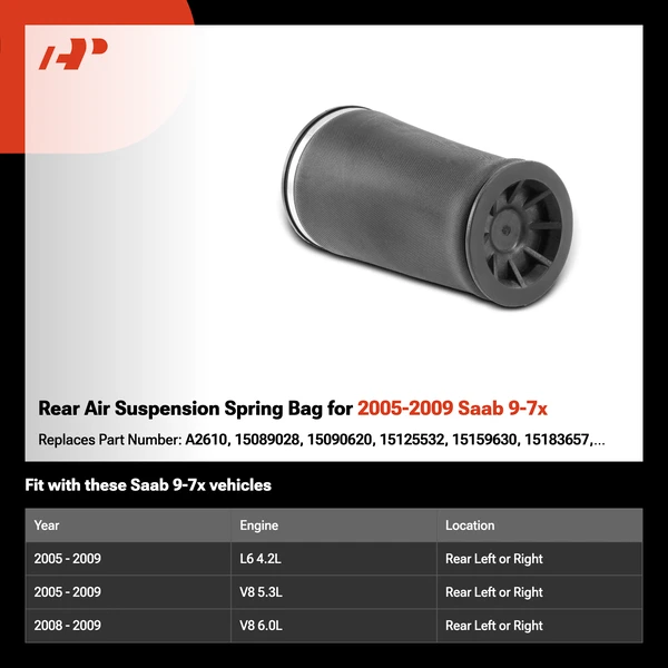 Rear Air Suspension Spring Bag for 2005-2009 Saab 9-7x