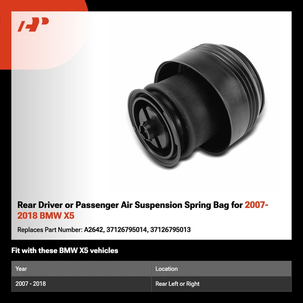Rear Driver or Passenger Air Suspension Spring Bag for 2007-2018 BMW X5