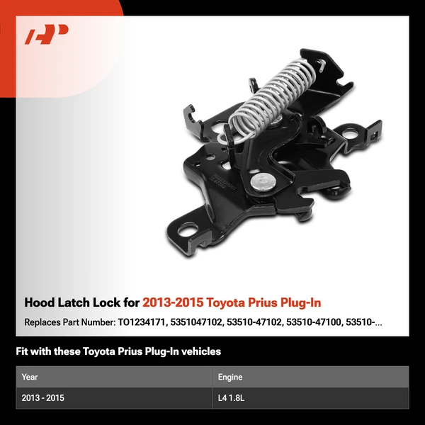 Hood Latch Lock for 2013-2015 Toyota Prius Plug-In