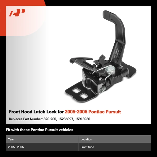 Front Hood Latch Lock for 2005-2006 Pontiac Pursuit