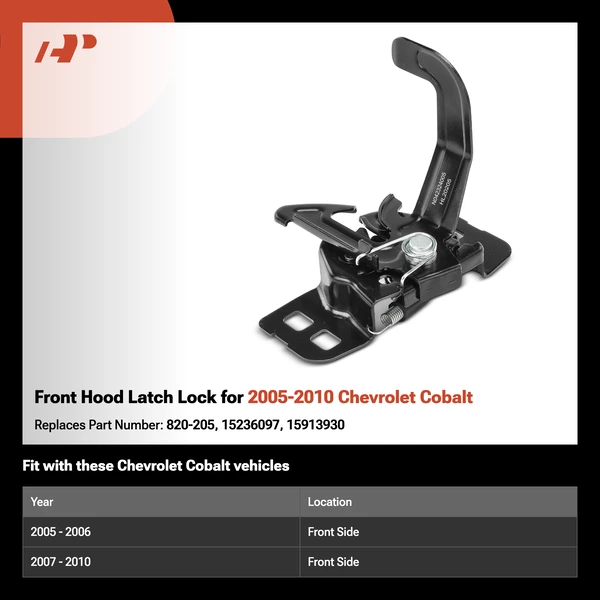 Front Hood Latch Lock for 2005-2010 Chevrolet Cobalt