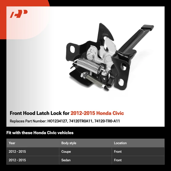 Front Hood Latch Lock for 2012-2015 Honda Civic