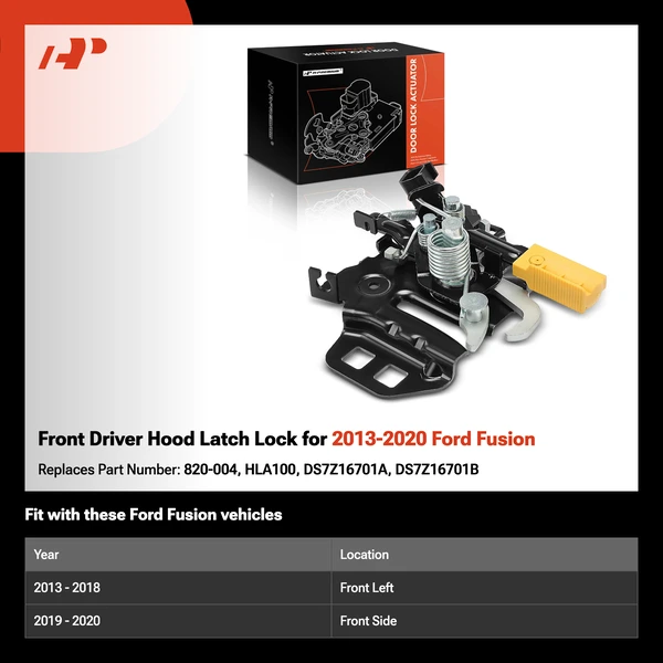 Front Driver Hood Latch Lock for 2013-2020 Ford Fusion