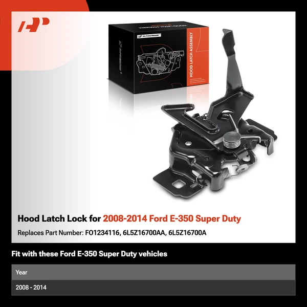 Hood Latch Lock for 2008-2014 Ford E-350 Super Duty