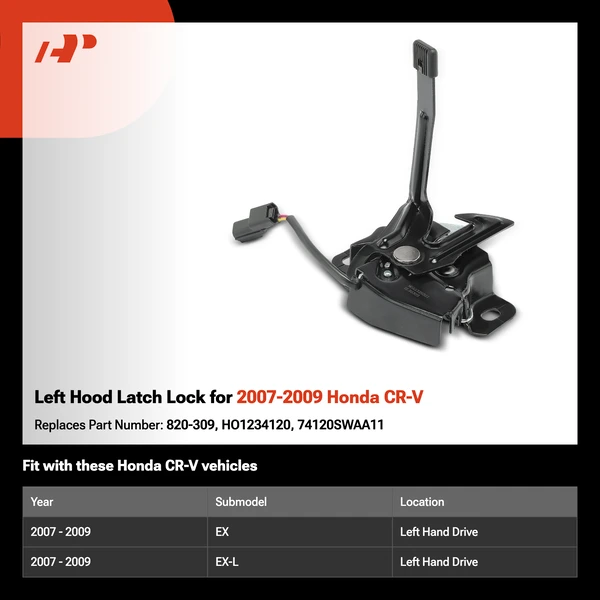 Left Hood Latch Lock for 2007-2009 Honda CR-V