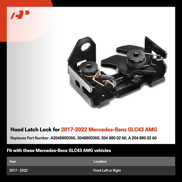 Hood Latch Lock for 2017-2022 Mercedes-Benz GLC43 AMG