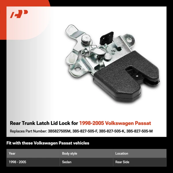 Rear Trunk Latch Lid Lock for 1998-2005 Volkswagen Passat