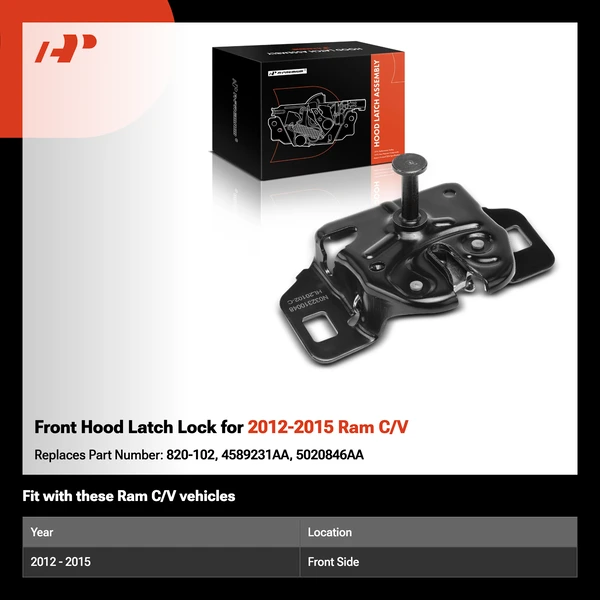 Front Hood Latch Lock for 2012-2015 Ram C/V