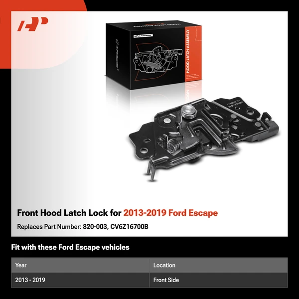 Front Hood Latch Lock for 2013-2019 Ford Escape