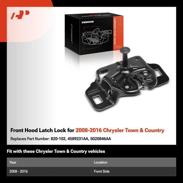 Front Hood Latch Lock for 2008-2016 Chrysler Town & Country