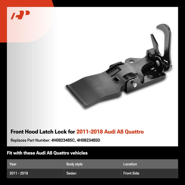 Front Hood Latch Lock for 2011-2018 Audi A8 Quattro