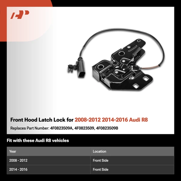 Front Hood Latch Lock for 2008-2012 2014-2016 Audi R8