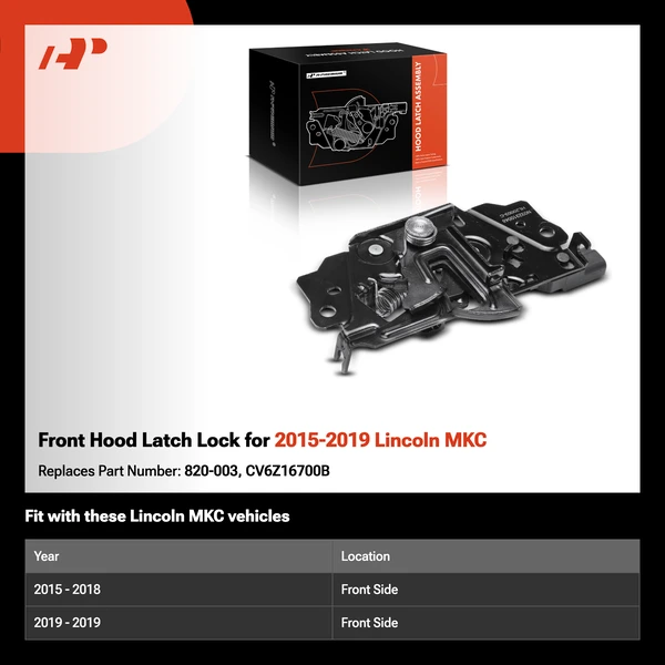 Front Hood Latch Lock for 2015-2019 Lincoln MKC
