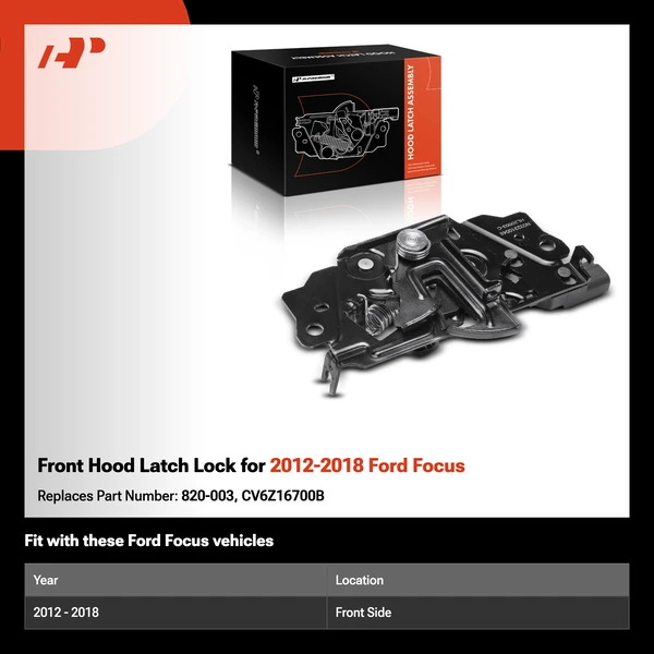 Front Hood Latch Lock for 2012-2018 Ford Focus