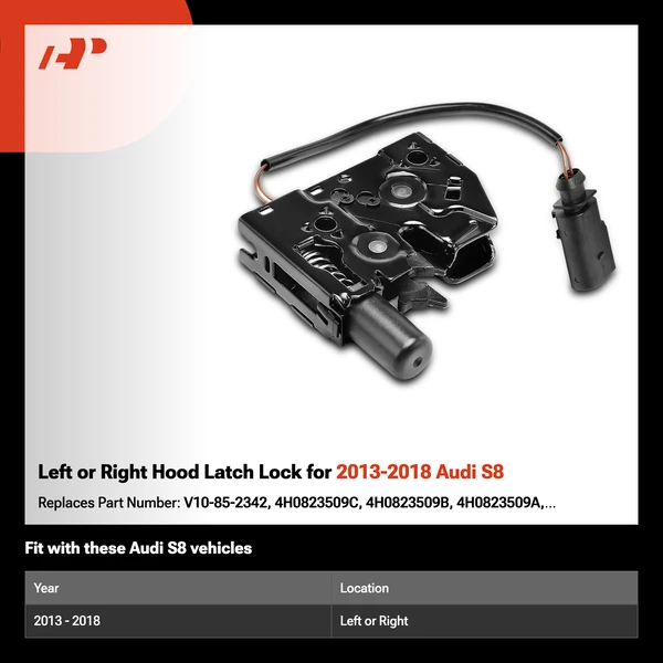 Left or Right Hood Latch Lock for 2013-2018 Audi S8
