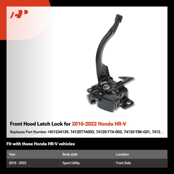 Front Hood Latch Lock for 2016-2022 Honda HR-V