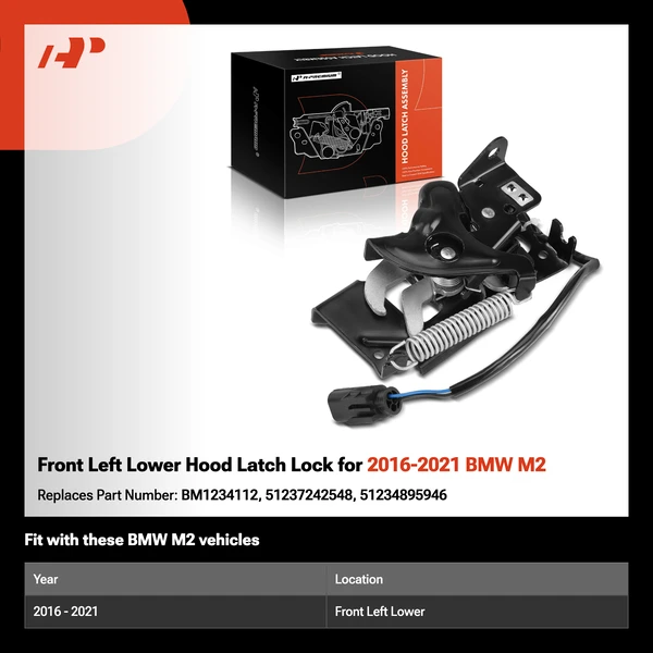 Front Left Lower Hood Latch Lock for 2016-2021 BMW M2