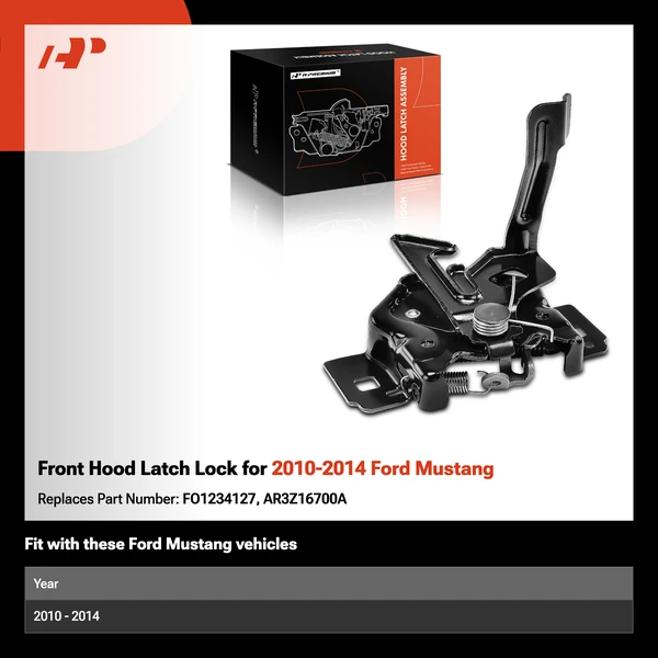 Front Hood Latch Lock for 2010-2014 Ford Mustang