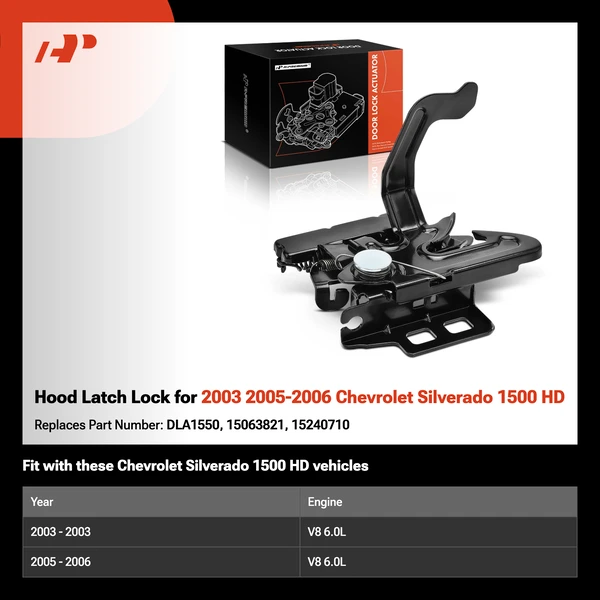 Hood Latch Lock for 2003 2005-2006 Chevrolet Silverado 1500 HD