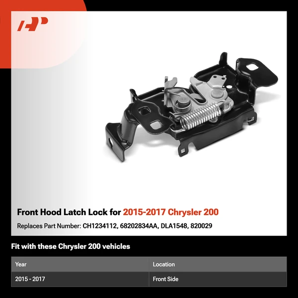 Front Hood Latch Lock for 2015-2017 Chrysler 200