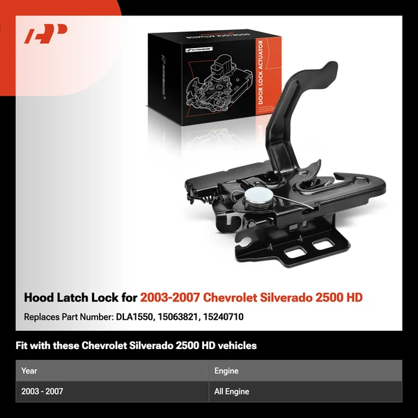 Hood Latch Lock for 2003-2007 Chevrolet Silverado 2500 HD