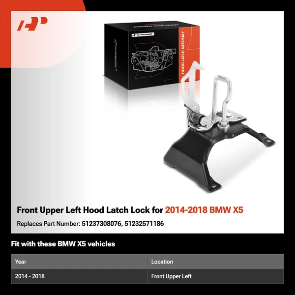 Front Upper Left Hood Latch Lock for 2014-2018 BMW X5